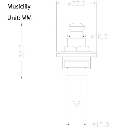 Musiclily M183-2 Крепление для ремня с блокировкой, хром.